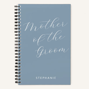 Mother of the Groom Minimalist Personalised Blue Notebook