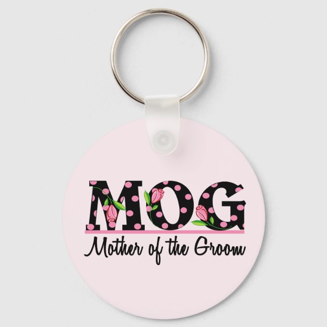 Mother of the Groom (MOG) Tulip Lettering Key Ring (Front)