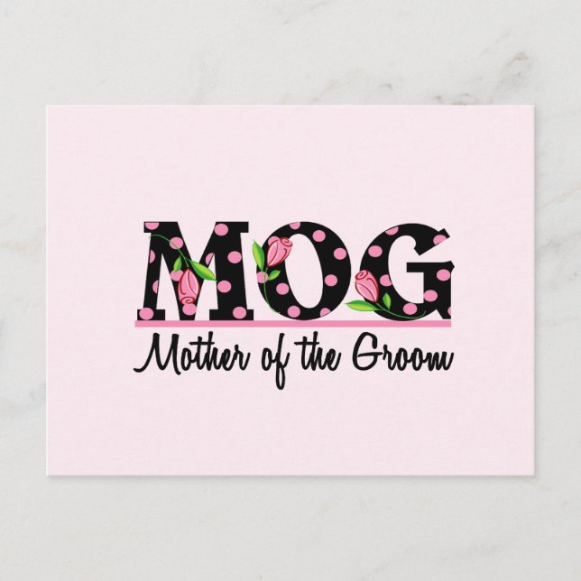 Mother of the Groom (MOG) Tulip Lettering Postcard (Front)