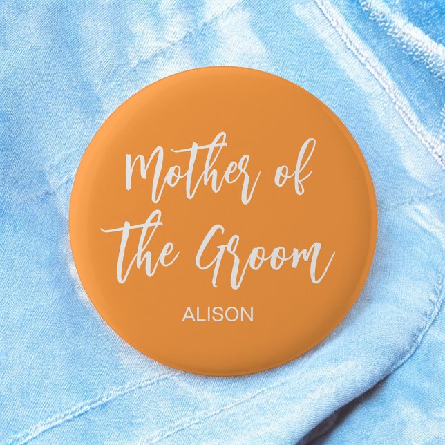 Mother of the Groom Orange White Fall 6 Cm Round Badge (Creator Uploaded)