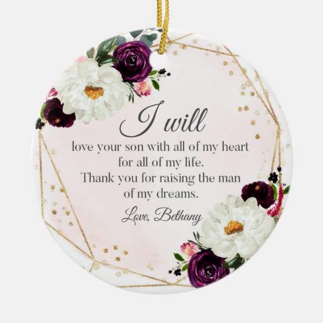 Mother of the Groom Ornament Mother-In-Law Gift (Front)