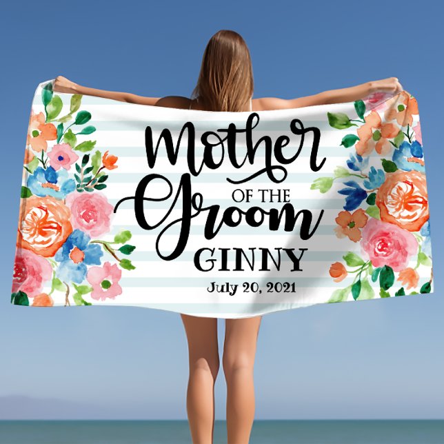Mother of the Groom Personalised  Beach Towel (Mother of the Groom Personalized Beach Towel)