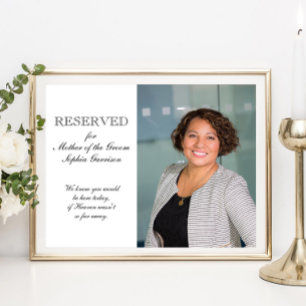 Mother of the Groom Photo Memorial Seat Wedding Poster