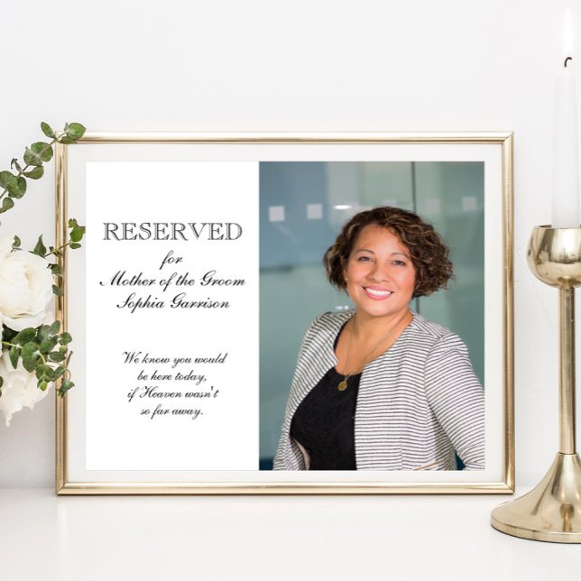 Mother of the Groom Photo Memorial Seat Wedding Poster (Creator Uploaded)