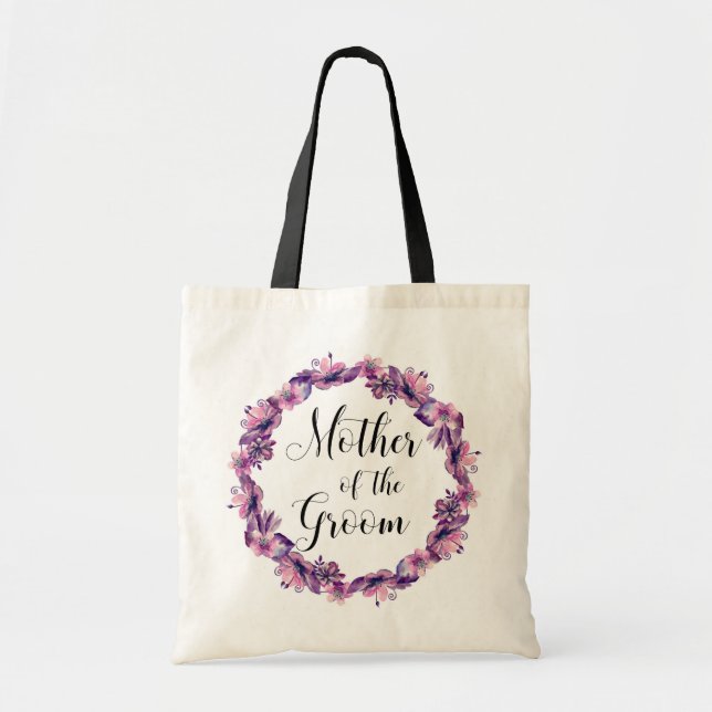 Mother of the groom. Pink and purple wedding bag (Front)