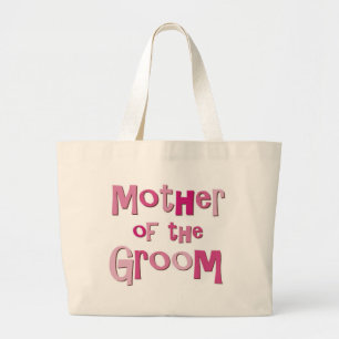 Mother of the Groom Pink Brown Large Tote Bag