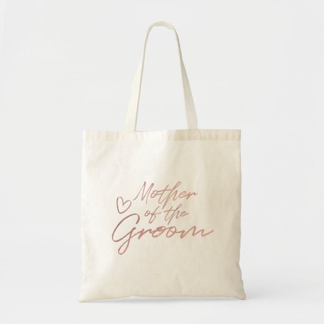 Mother of the Groom - Rose Gold faux foil tote bag (Front)