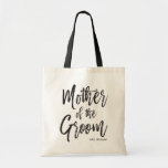 Mother of the Groom | Script Style Custom Wedding Tote Bag<br><div class="desc">Make the mother of the groom feel extra appreciated with this special custom name canvas style tote bag.

It features the words "Mother of the groom" in an elegant script style text. Underneath this is a spot for her name or initials.</div>
