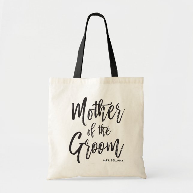 Mother of the Groom | Script Style Custom Wedding Tote Bag (Front)