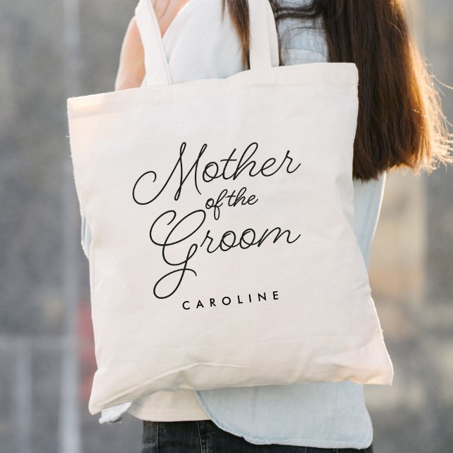 Mother of the Groom Simple Wedding Calligraphy Tote Bag (Creator Uploaded)