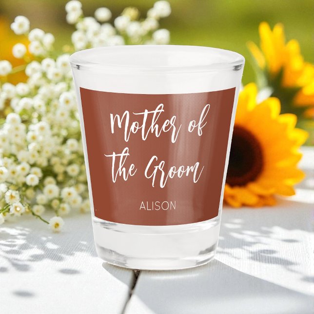 Mother of the Groom Terracotta Wedding Shot glass (Creator Uploaded)