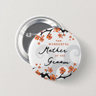 MOTHER OF THE GROOM Tropical Flower Wedding Button