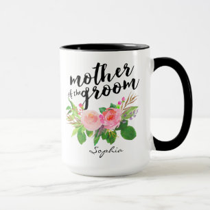 Mother of the Groom Watercolor Floral Personalised Mug