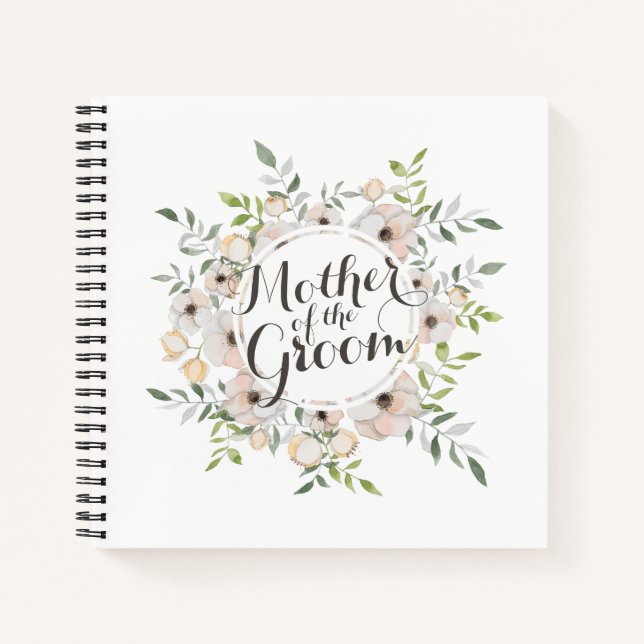 Mother of the Groom Watercolor Guestbook Notebook (Front)