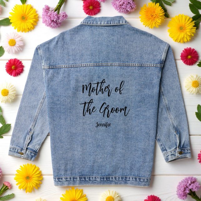 Mother of the Groom Wedding Bridal Shower Denim Jacket (Creator Uploaded)
