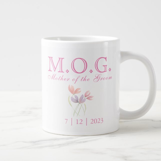 Mother of the Groom Wedding Date Keepsake  Large Coffee Mug (Right)