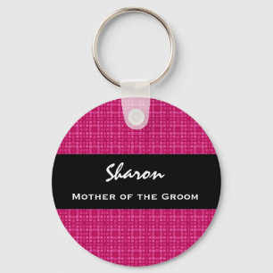 Mother of the Groom Wedding Favour Pink and Black Key Ring