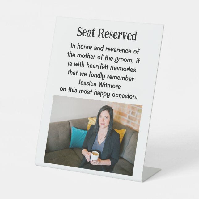 Mother Of The Groom Wedding Memorial Plaque Sign (Front)