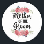 Mother Of The Groom Wedding Party Groom Shower Mum Classic Round Sticker<br><div class="desc">Mother Of The Groom Wedding Party Groom Shower Mum</div>
