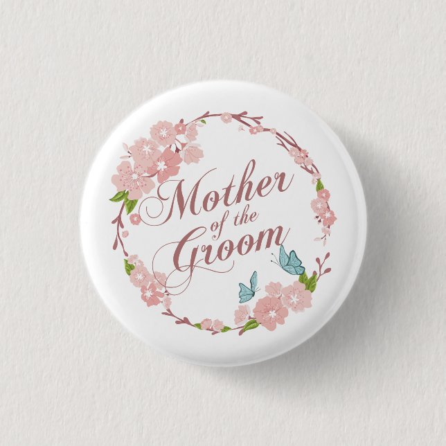 Mother of the Groom Wedding | Pin Button (Front)