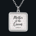 Mother of the Groom Wedding Ring Pattern and Name Silver Plated Necklace<br><div class="desc">Mother of the Groom Wedding Ring Pattern Personalised Name Gift Necklace.</div>