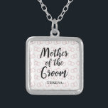 Mother of the Groom Wedding Ring Pattern and Name Silver Plated Necklace<br><div class="desc">Mother of the Groom Wedding Ring Pattern Personalised Name Gift Necklace.</div>