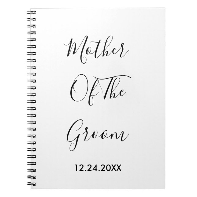Mother Of The Groom Weddings Simple Gift Favour  Notebook (Front)