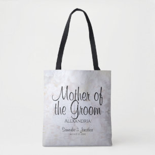 Mother of the Groom White Peonies & Hearts Elegant Tote Bag