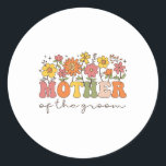 Mother Of The Groom Wildflower Floral Bachelor Par Classic Round Sticker<br><div class="desc">Mother Of The Groom Wildflower Floral Bachelor Party</div>