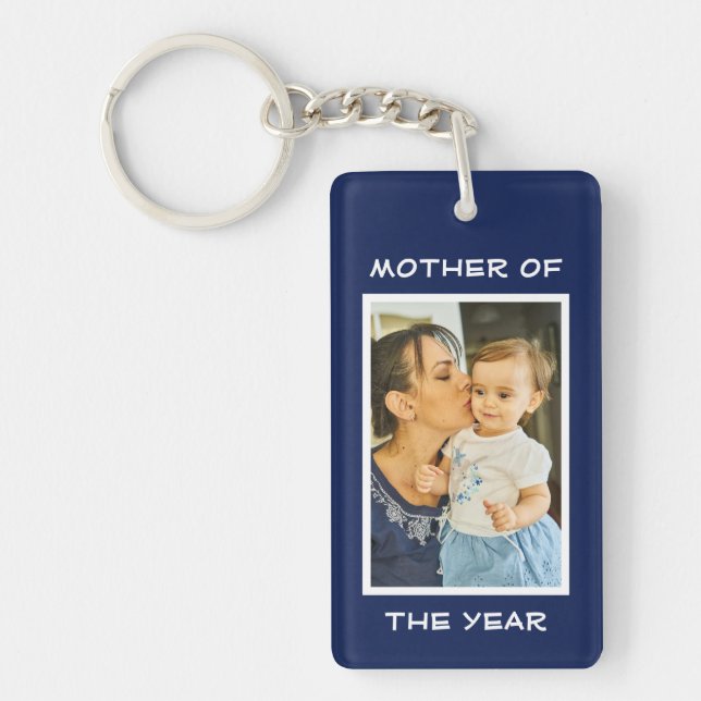 Mother Of The Year Personalised Custom Photo Mummy Key Ring (Front)