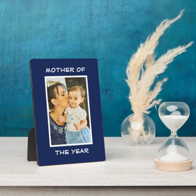 Mother Of The Year Personalised Custom Photo Mummy Plaque (Side)