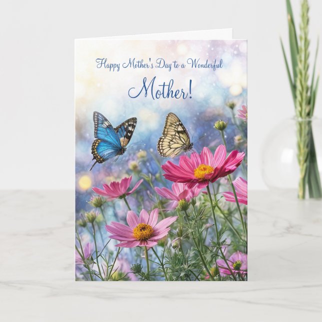 Mother or Mom Mothers Day with Garden Flowers  Card (Front)