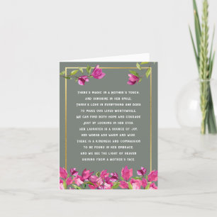 Mother or New Mum Poem Floral Mother's Day Card