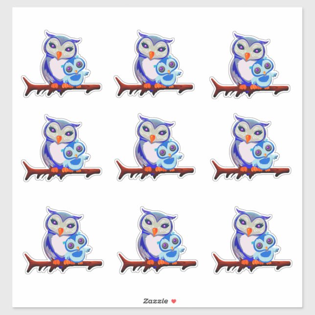 Mother Owl and Baby Sheet of (Sheet)