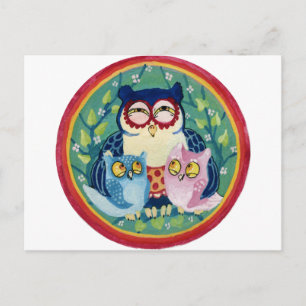 Mother owl postcard