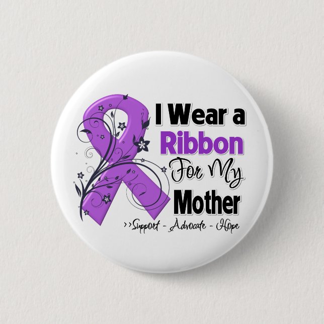 Mother - Pancreatic Cancer Ribbon 6 Cm Round Badge (Front)