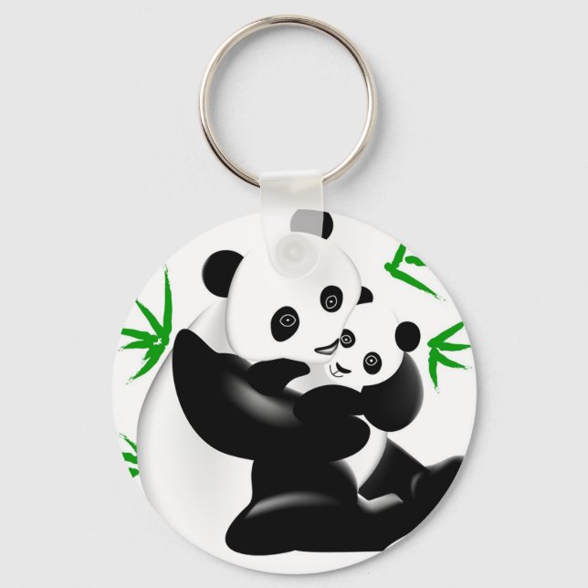 Mother Panda and Baby Panda Keychain (Front)