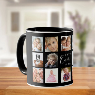 Mother photo collage black white mug