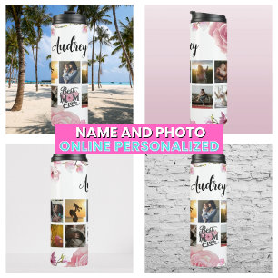 Mother Photo Collage Keepsake Best Mum Ever Script Thermal Tumbler