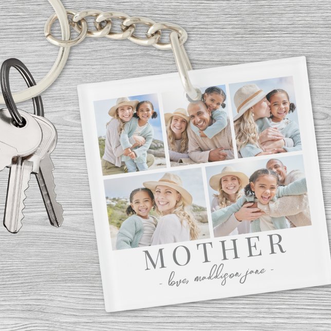 Mother Photo Collage Key Ring (Mother Photo Collage Keychain)