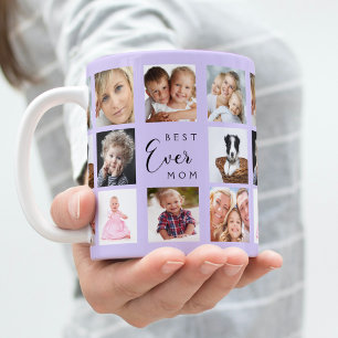 Mother photo collage lavender violet coffee mug