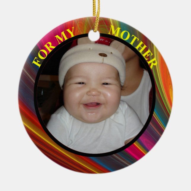 Mother Photo Gift Tag & Ornament (Front)
