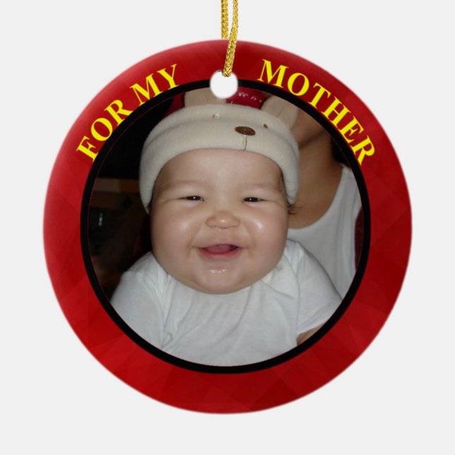 Mother Photo Gift Tag & Ornament (Front)