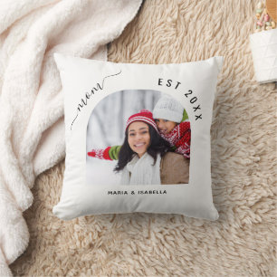 Mother photo white mum children kids cushion