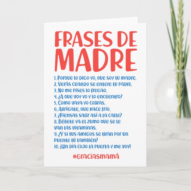 Mother Phrases Thank You Card (Front)