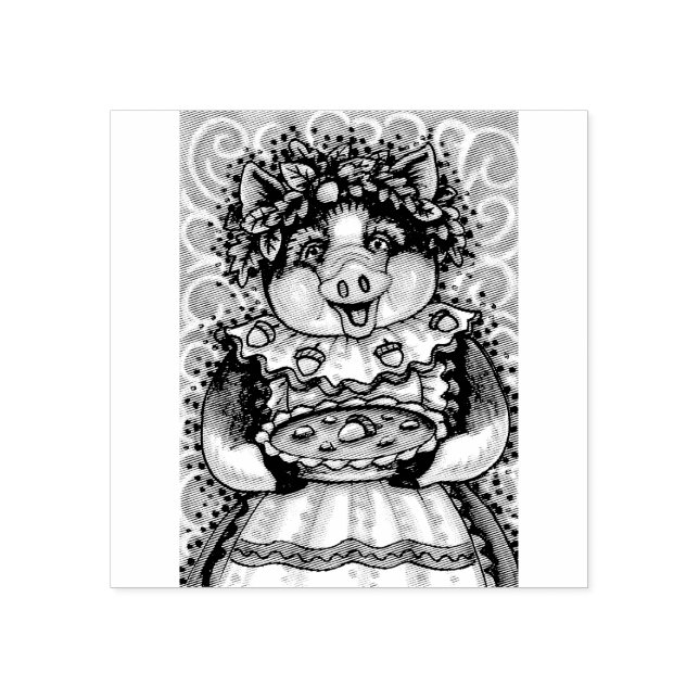 MOTHER PIG'S ACORN PIE RUBBER STAMP (Imprint)