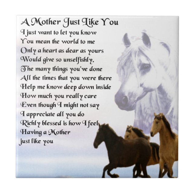 Mother Poem -  Horses Design Tile (Front)