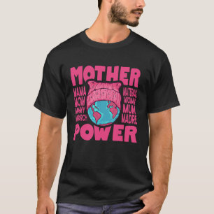 Mother Power Pink Cat Hat Earth Mum T-Shirt