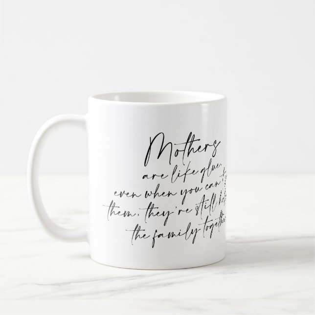 Mother Quote in Black Script Custom Photo Coffee Mug (Left)