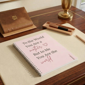 Mother Quote Typography Pink Notebook